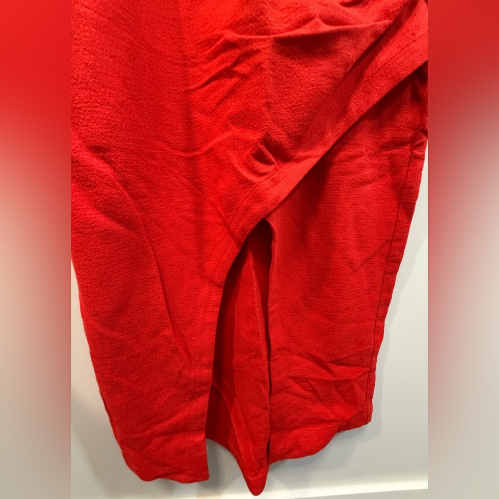 Anthropologie Maeve Square Neck Red Midi Dress Sz 12 - Picture 16 of 16
